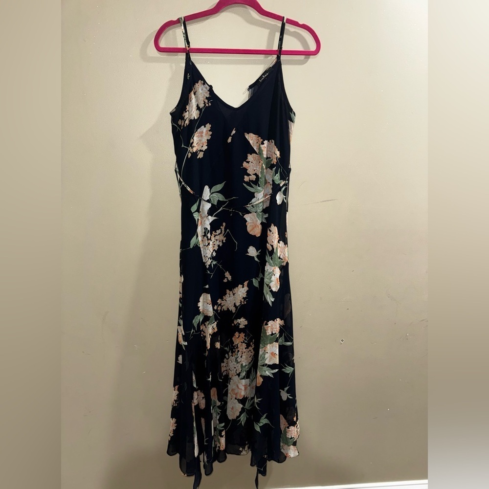 Lulus Navy Floral Maxi Dress - Picture 1 of 5